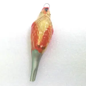 Vintage Christmas Ukrainian Glass Ornament Old Parrot