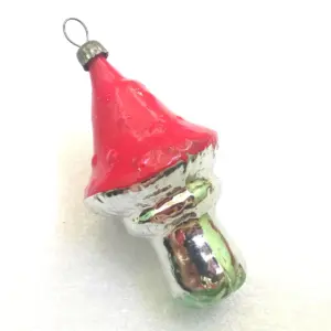 Vintage Christmas Glass USSR Ornament Mushroom