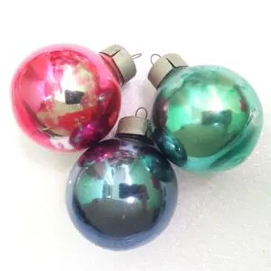 Set of 3 Vintage Christmas Glass USSR Ornament Balls