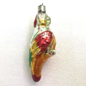 Vintage Glass USSR Christmas Ornament Parrot