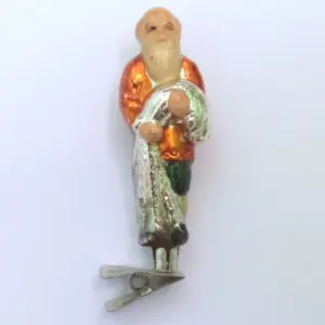 Vintage USSR Glass Christmas Ornament Fisherman