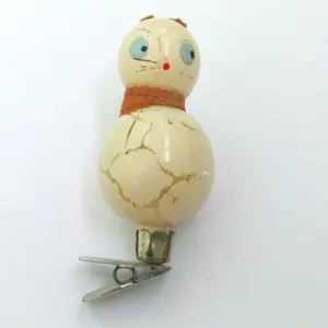 Vintage USSR Glass Christmas Ornament Cat