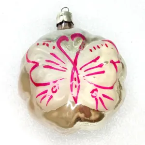 Vintage Ukrainian Glass Christmas Ornament Butterfly