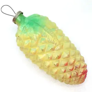 Huge Vintage Ukrainian Glass Christmas Ornament Pinecone