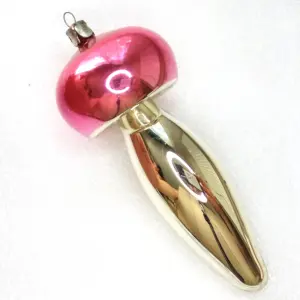 Vintage USSR Glass Christmas Ornament Big Mushroom