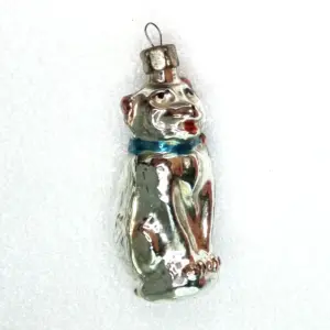 Vintage USSR Glass Christmas Ornament Fir Dog