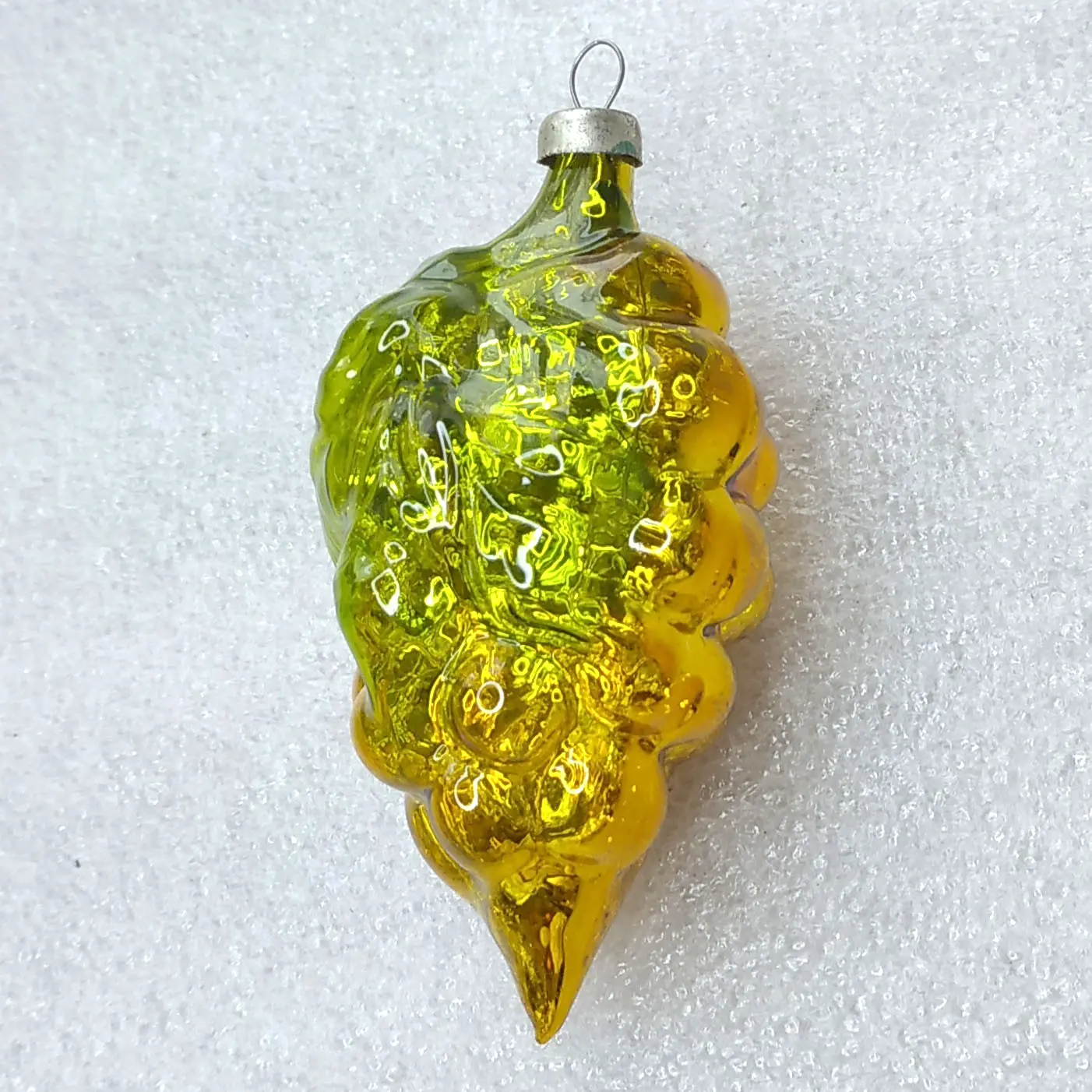 Vintage Soviet Glass Christmas Ornament Grapes Cluster Figural Retro Decor