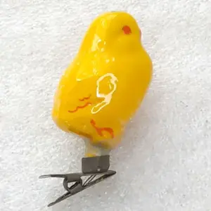 Vintage Glass Christmas Ornament Chicken Figural Retro