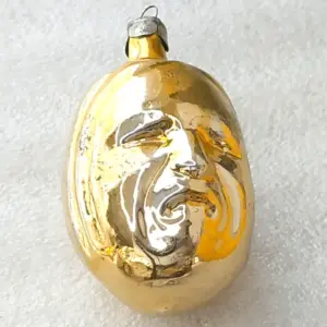 Vintage Soviet Glass Christmas Ornament Two-Faced Janus Head Sad and Happy Face