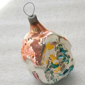 Vintage Mercury Glass Christmas Ornament Little House / Fairy Tale Cottage