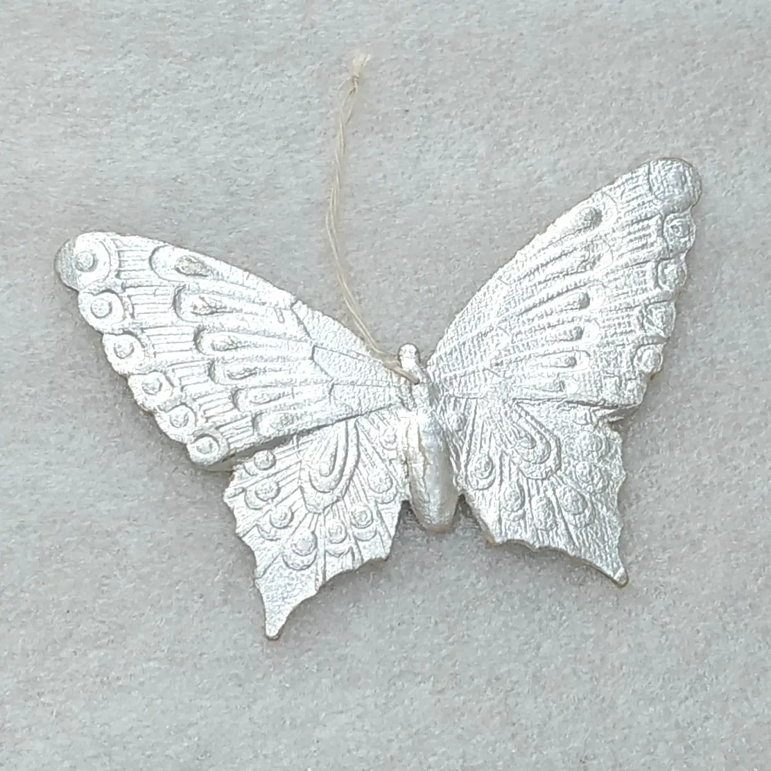 Vintage Soviet Pressed Cardboard Christmas Ornament Butterfly Insect Flat Retro