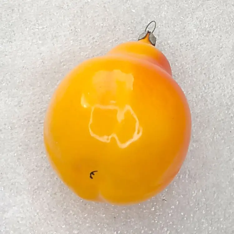 Vintage Soviet Glass Christmas Ornament Pear Fruit Figural Retro