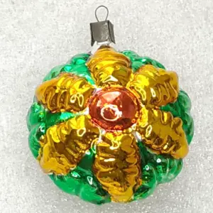 Vintage Soviet Silver Glass Christmas Ornament Flower Snowflake Figural OOAK
