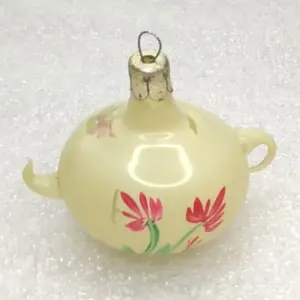 Vintage Glass Christmas Ornament USSR Tree Antique Decor Teapot