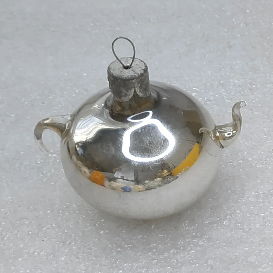 Vintage Mercury Glass Christmas Ornament USSR Tree Antique Decor Teapot