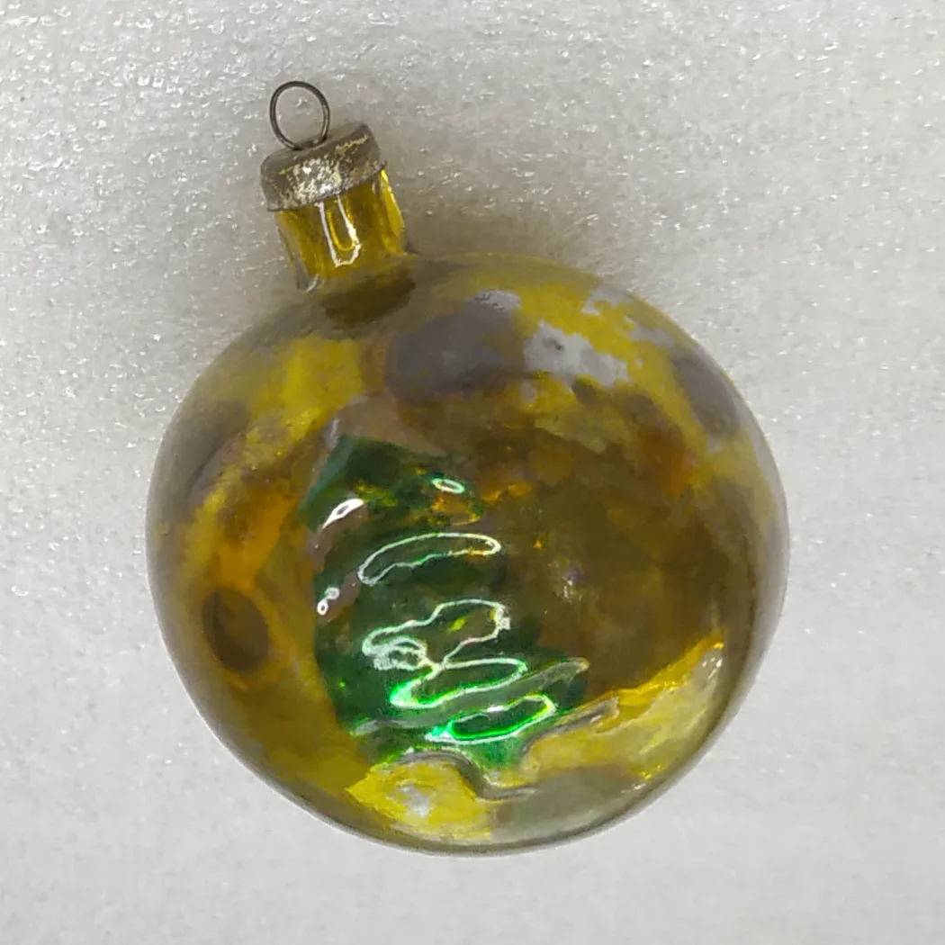 Vintage Mercury Glass USSR Christmas Ornament Antique Ball Rabbit Bunny