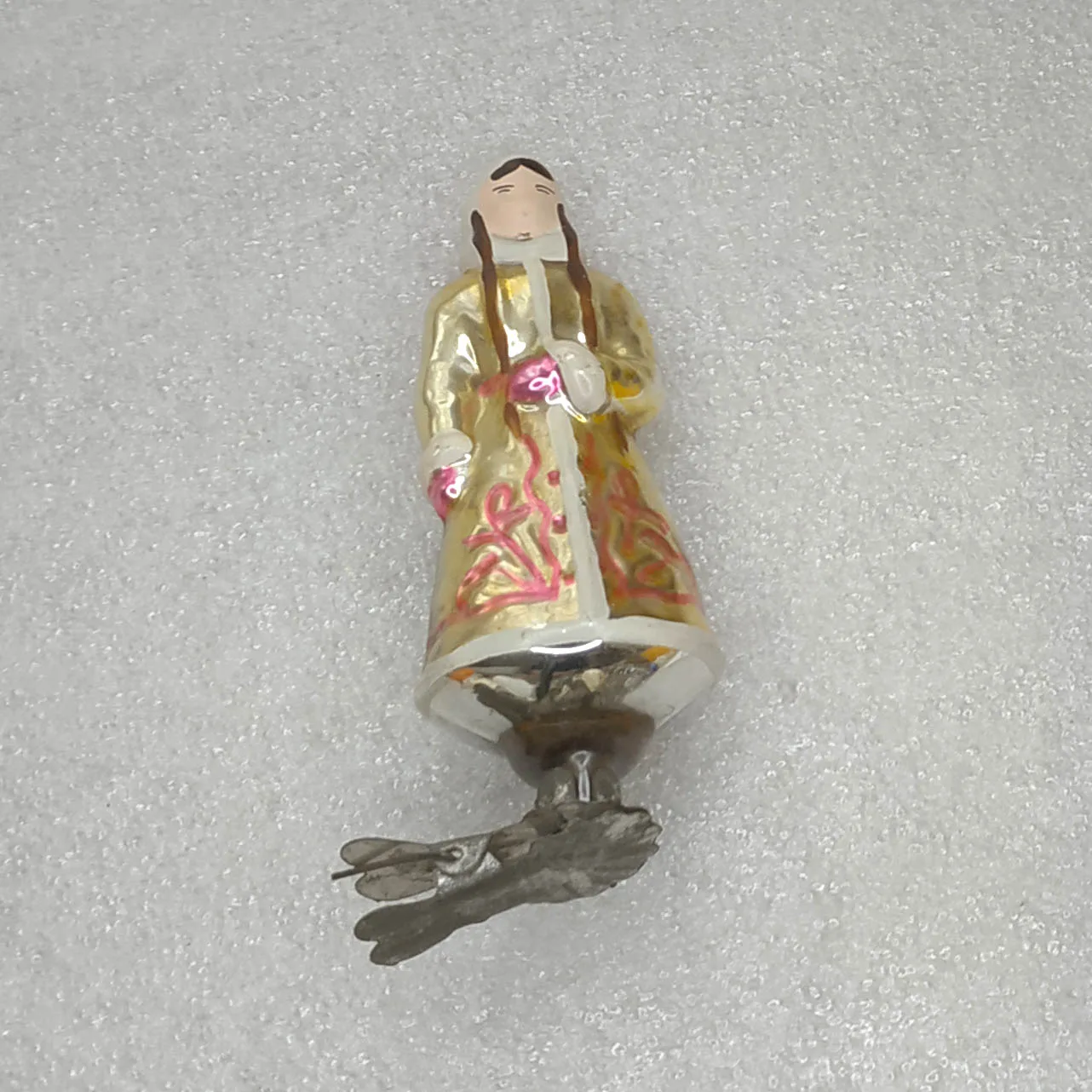 Vintage Mercury Glass USSR Antique Christmas Ornament Decor Snowmaiden Figure