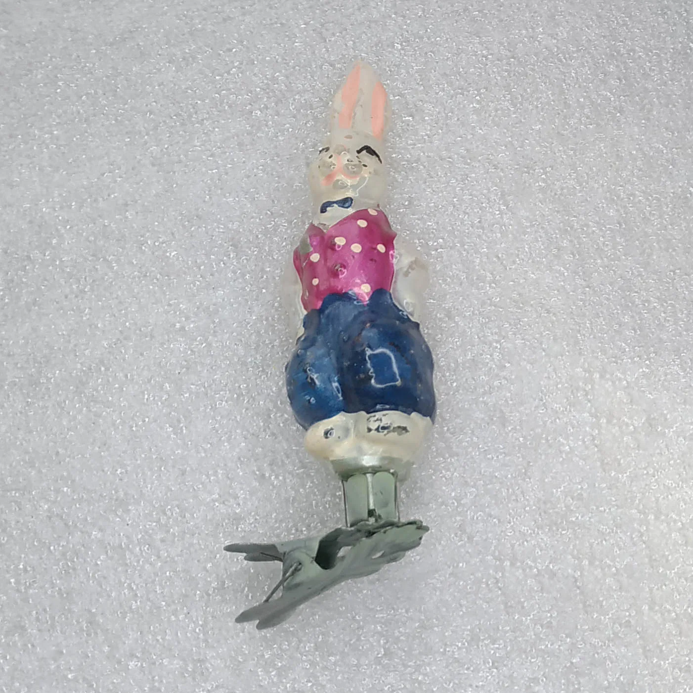 Vintage Glass USSR Antique Christmas Ornament Decor Rabbit Hare Animal Figure