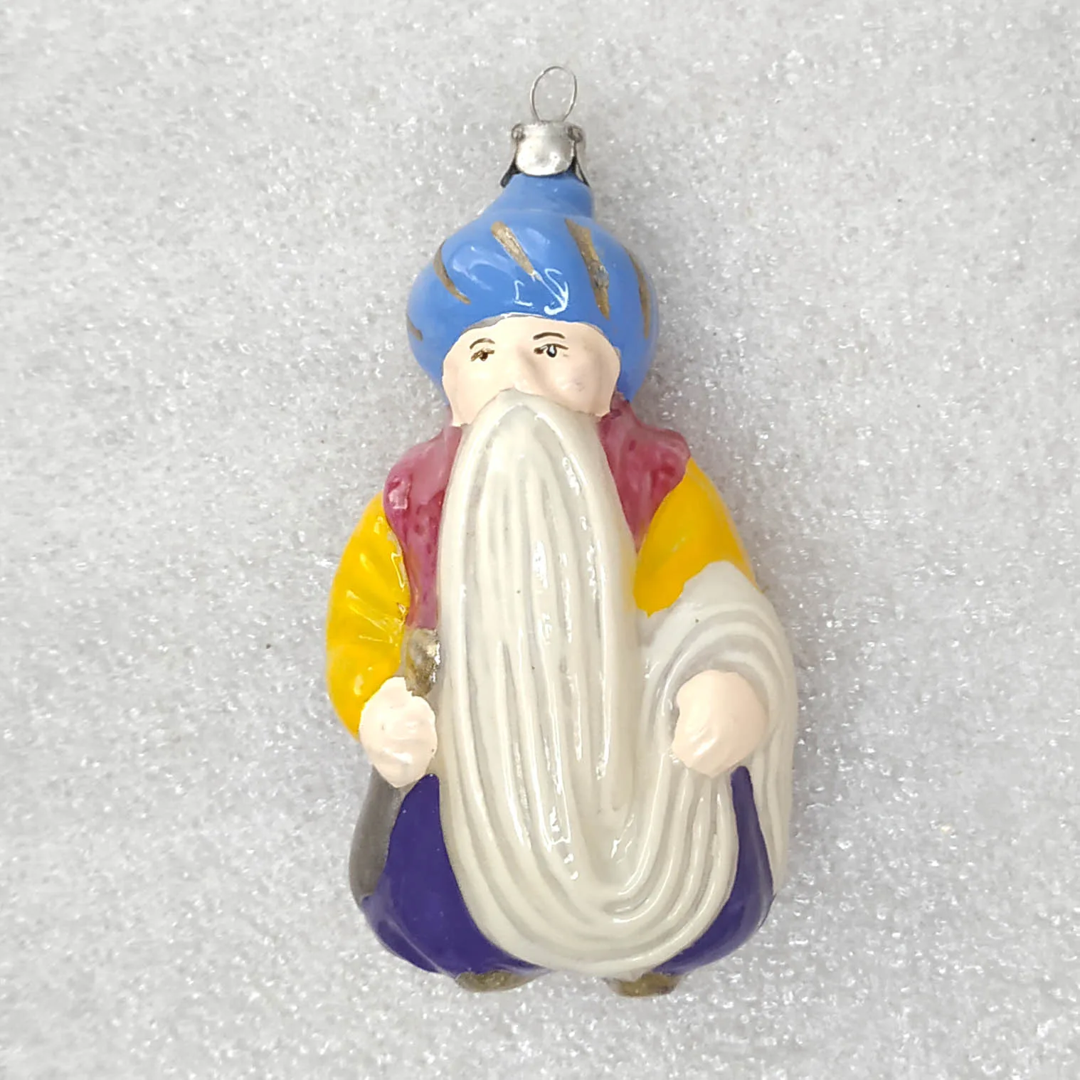 Vintage USSR Glass Christmas Ornament Old Wizard Hottabych Antique Sultan