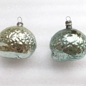 Set of 2 Antique Vintage Glass Christmas Ornaments Hedgehoges