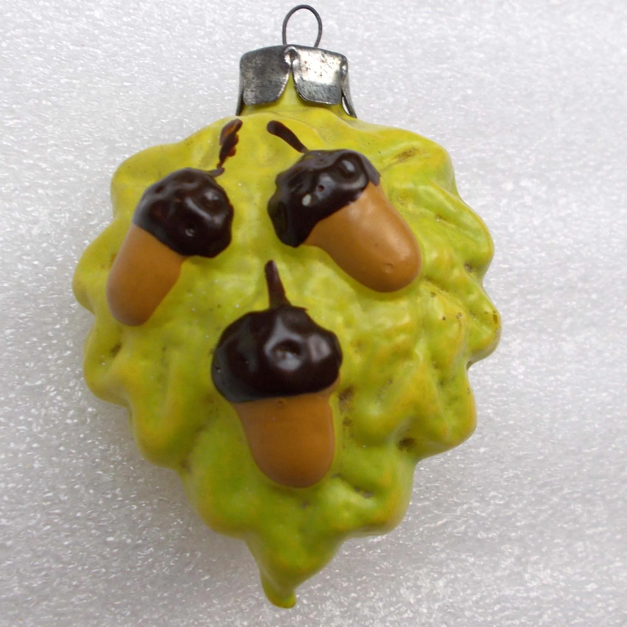 Antique Vintage USSR Glass Christmas Tree Ornament Acorns
