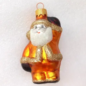 New Modern Ukrainian Glass Christmas Ornament Santa