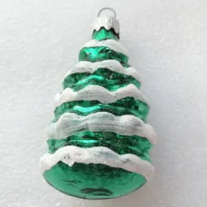 New Modern Ukrainian Silver Glass Christmas Ornament