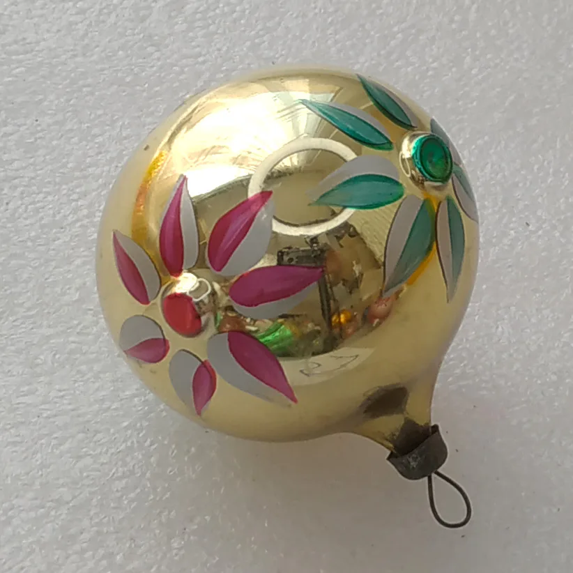 Vintage Silver Glass USSR Antique Christmas Ornament Decor Collectible Figural