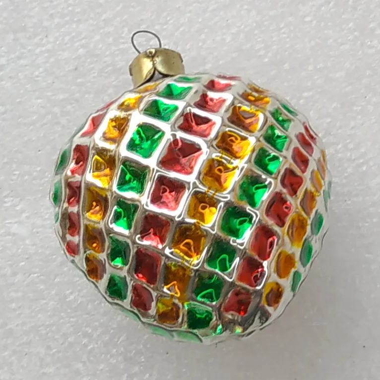 Vintage Heart Silver Christmas Glass Ornament Russian Tree Antique Decor