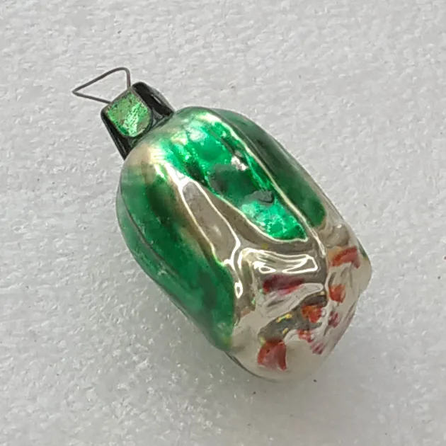 Vintage Flower Christmas Silver Glass Ornament USSR Antique