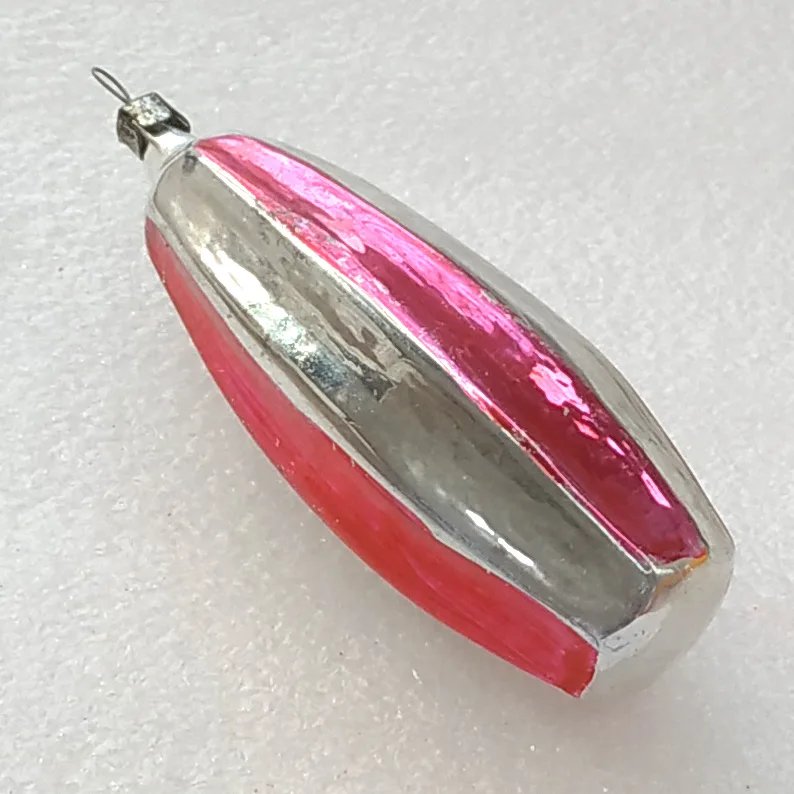 Vintage Christmas Silver Glass Ornament Tree USSR Antique Icicle