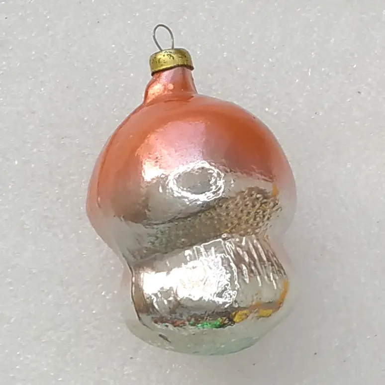 Vintage Christmas Silver Glass Ornament Tree USSR Antique Decor Mushroom