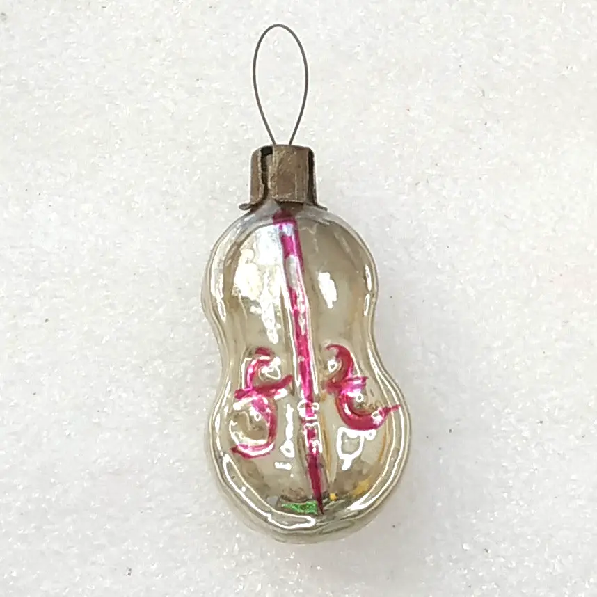 Vintage Christmas Mercury Glass Ornament Tree USSR Antique Decor Old Violin