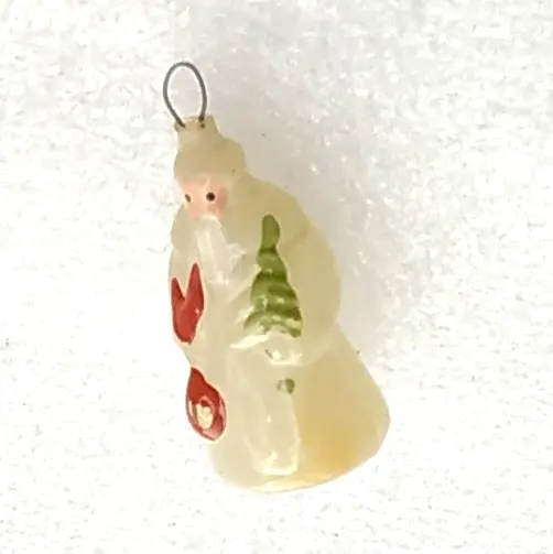 Vintage Christmas Glass Ornament Tree USSR Antique Small Santa