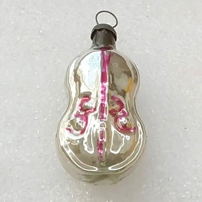 Vintage Christmas Mercury Glass Ornament Tree USSR Antique Decor Old Violin