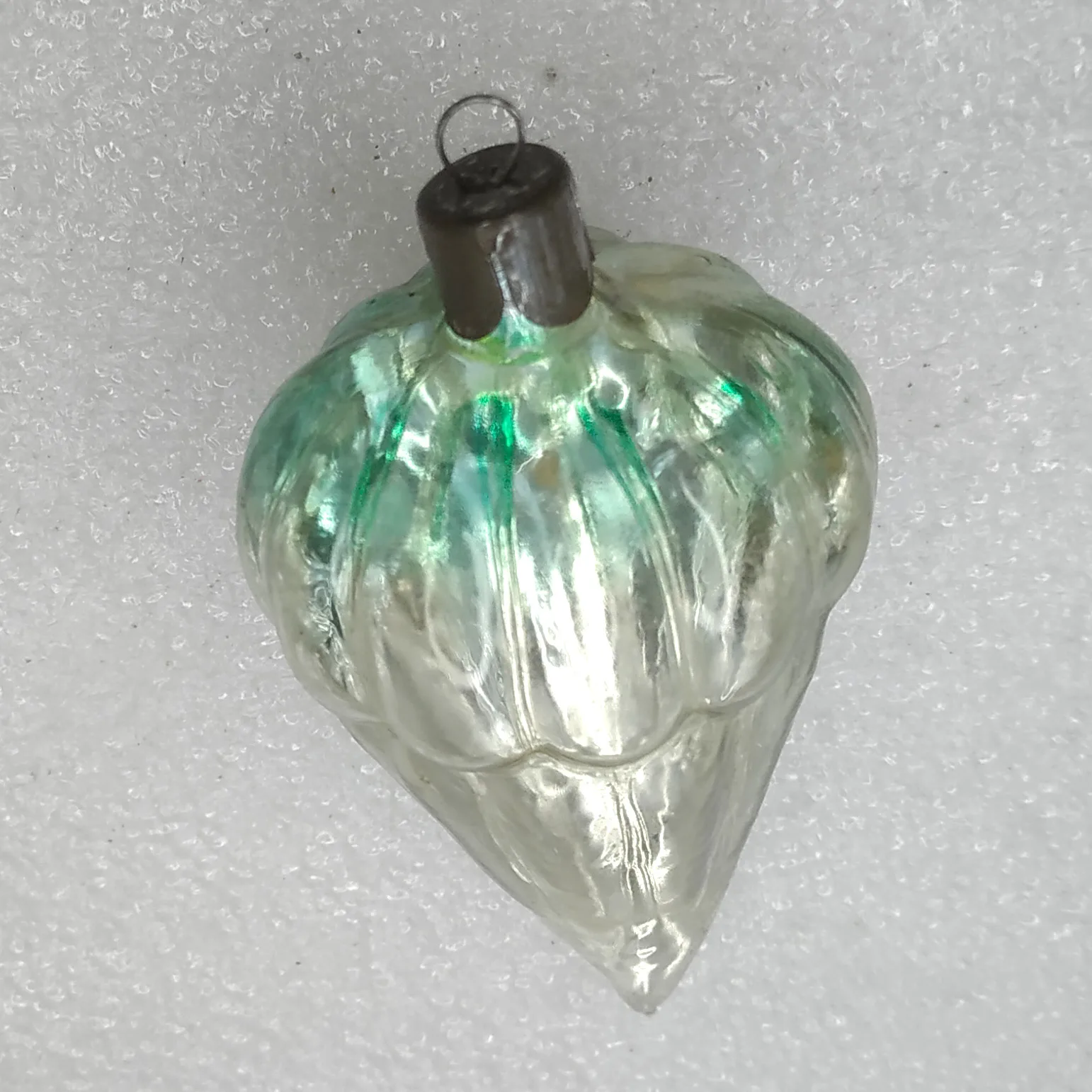 Antique Vintage Silver Glass Christmas Ornament USSR Parachute