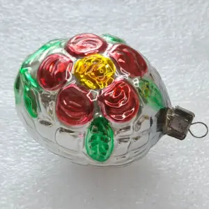Vintage Mercury Glass Christmas Ornament USSR Flower