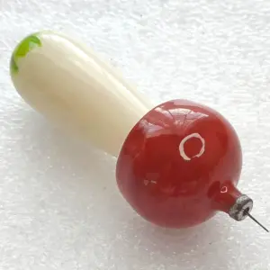 Vintage Glass Christmas Ornament USSR Uniquely Restored Mushroom