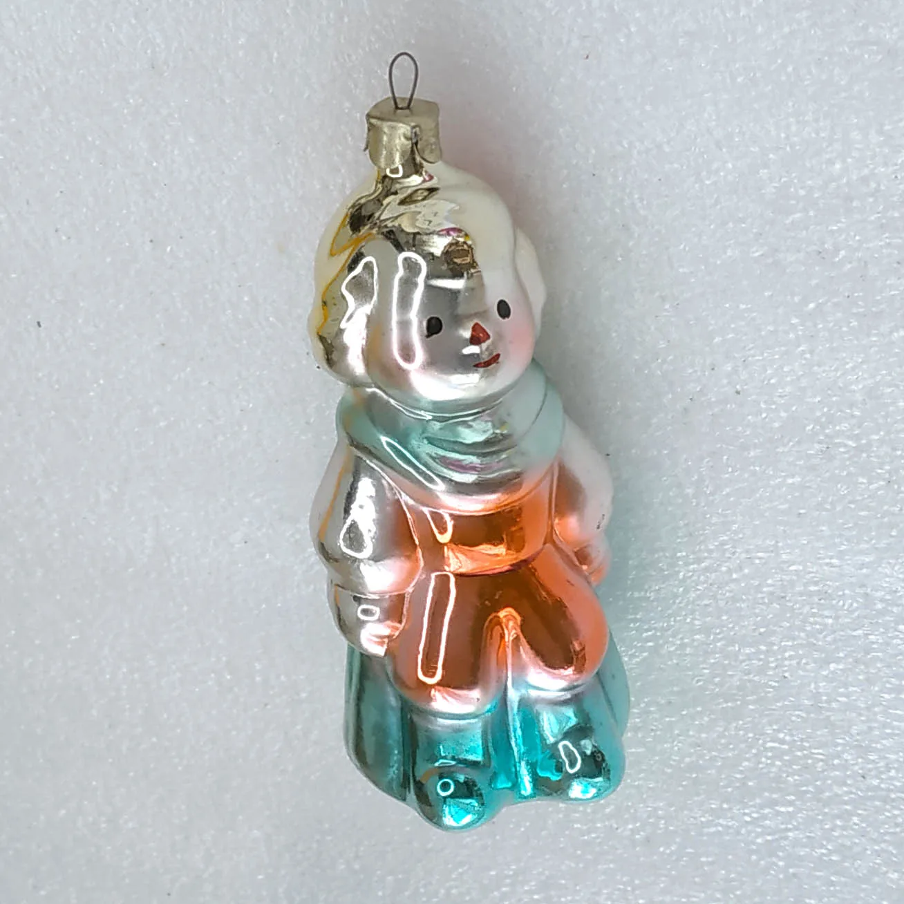 Vintage Silver Glass Christmas Ornament USSR Toy Prince