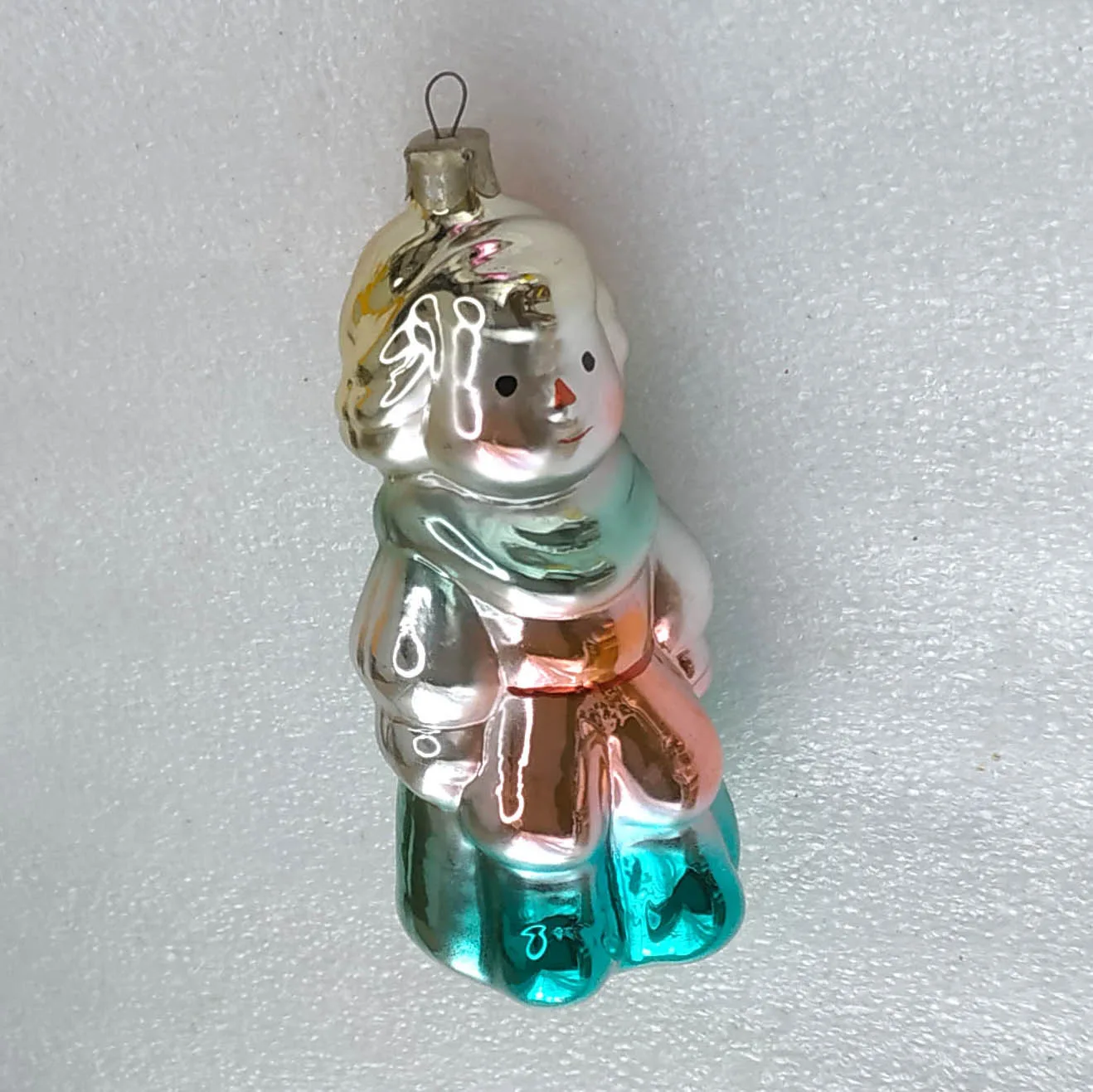 Vintage Silver Glass USSR Christmas Ornament Decor Prince Figure Toy Antique