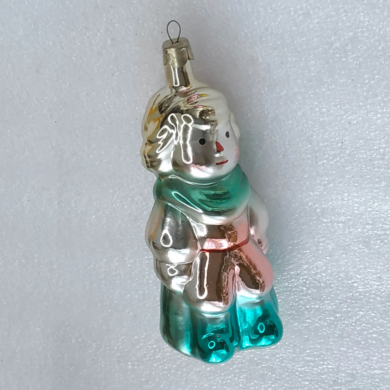 Vintage Silver Glass Christmas Ornament USSR Toy Prince
