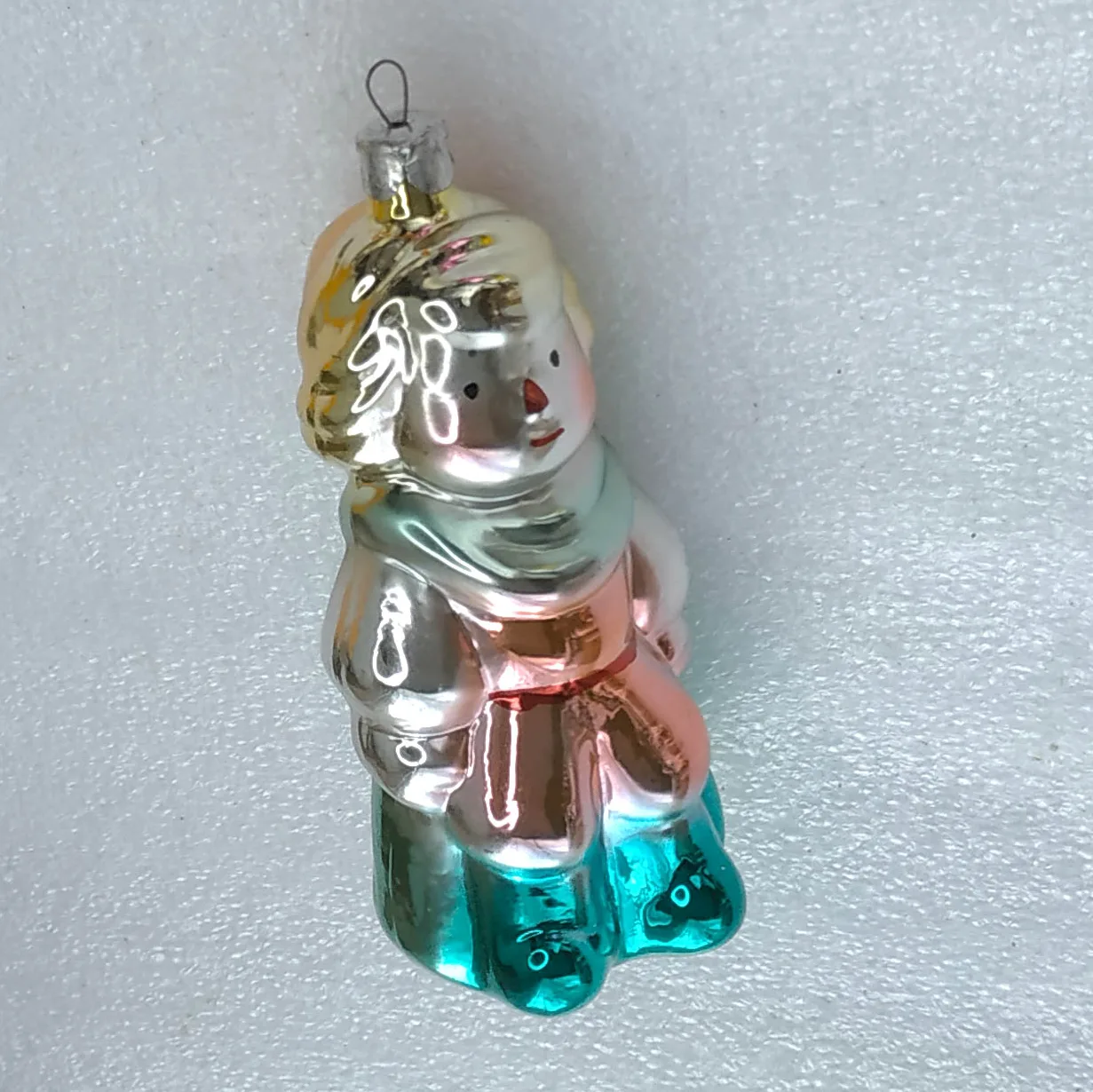 Vintage Silver Glass USSR Christmas Ornament Decor Prince Figure Toy Antique