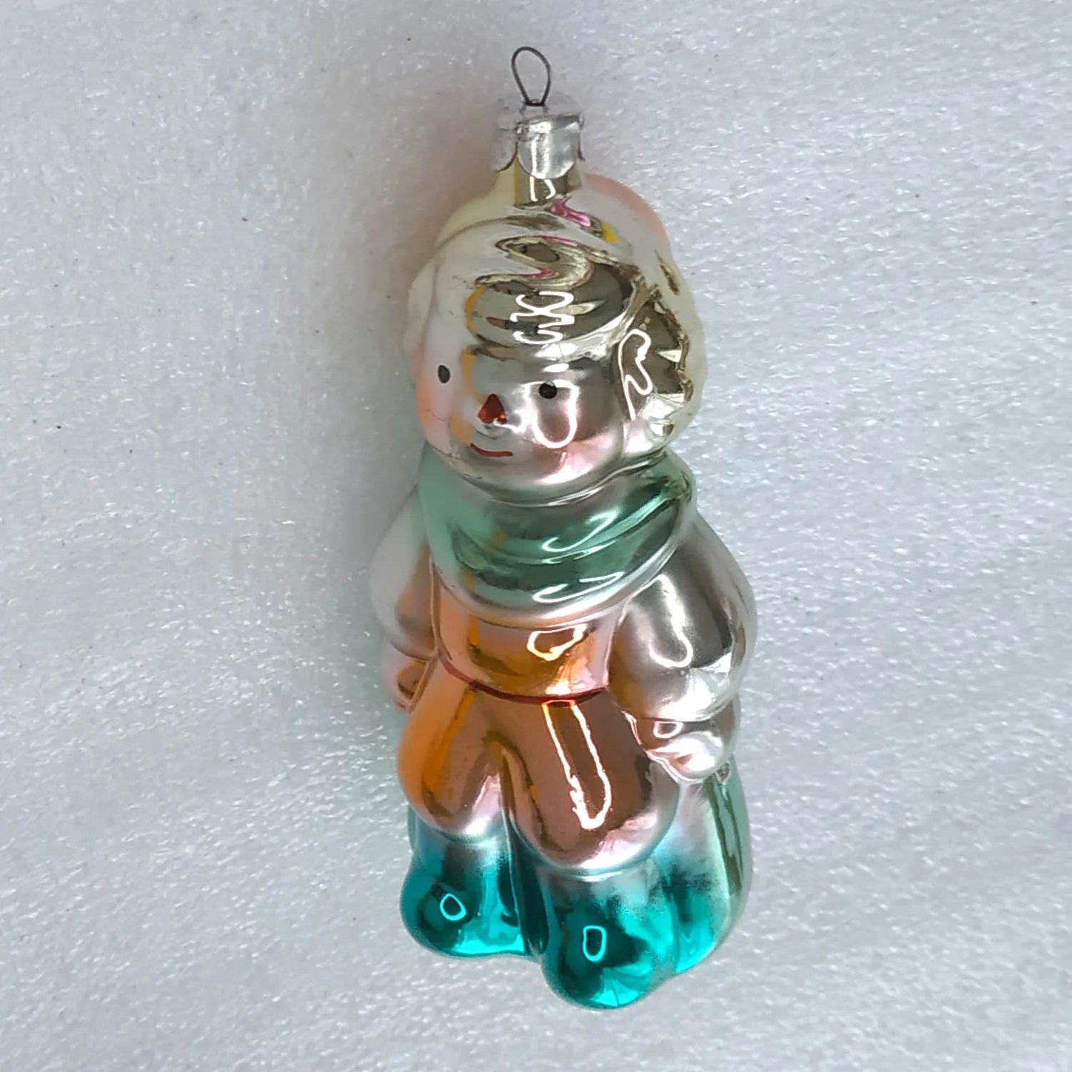 Vintage Silver Glass Christmas Ornament USSR Toy Prince