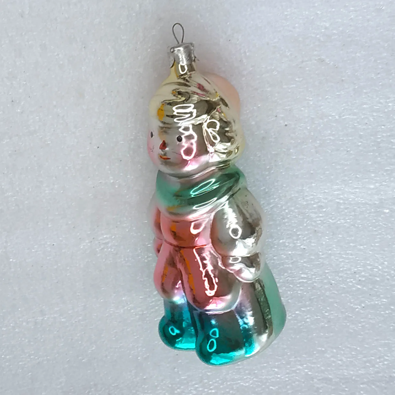 Vintage Silver Glass Christmas Ornament USSR Toy Prince