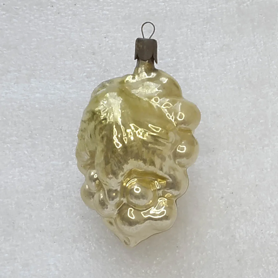 Vintage Silver Glass Christmas Ornament USSR Tree Antique Grape
