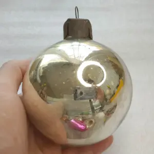 Vintage Mercury Glass Christmas Ornament USSR Tree Antique Ball