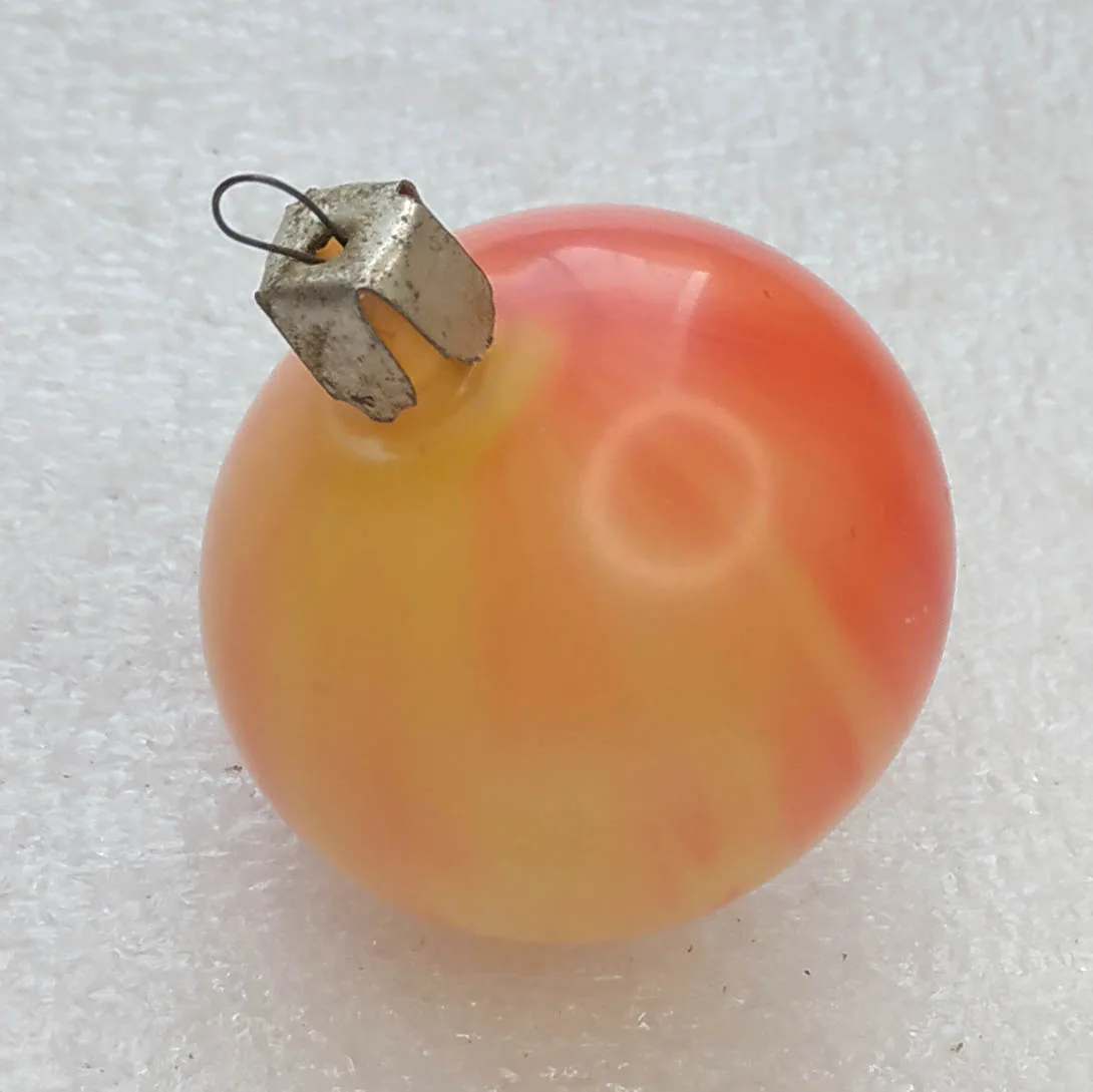 Vintage Glass Christmas Ornament USSR Antique Decor Old Apple