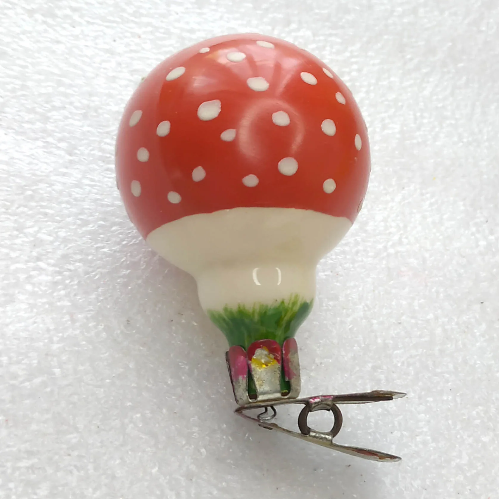 Vintage Glass Christmas Ornament USSR Antique Decor Fly Agaric