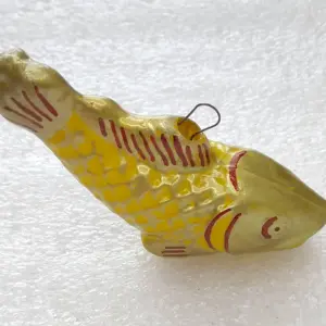 Vintage Glass Christmas Ornament USSR Tree Antique Handcraft Decor Fish
