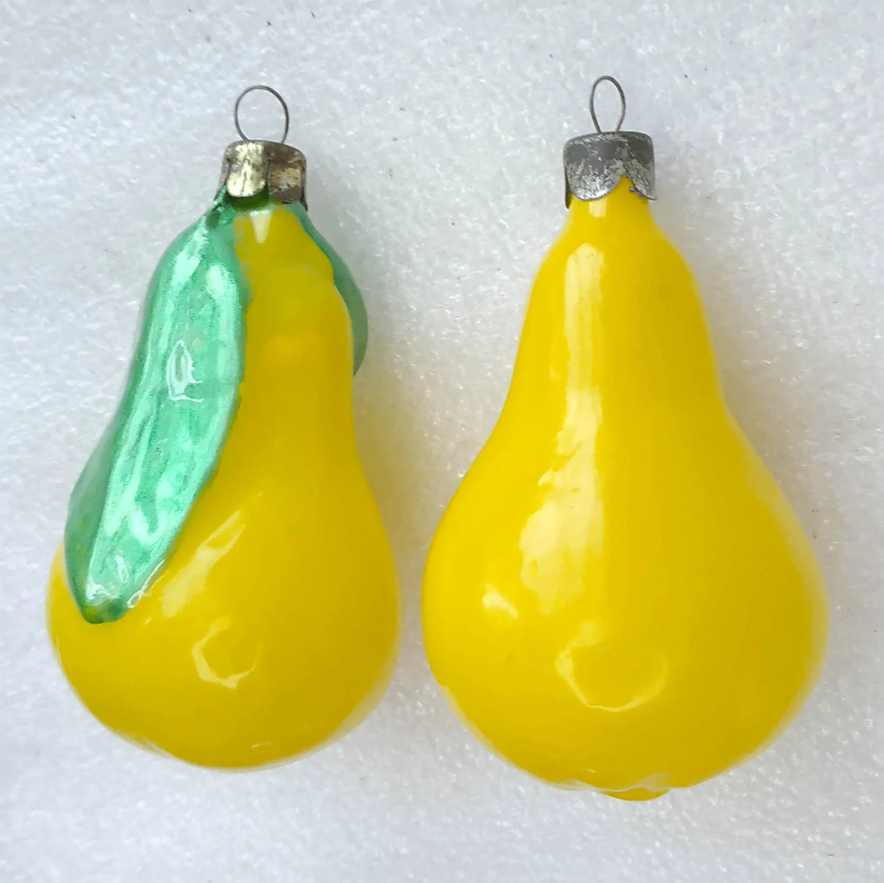 Set of 2 Vintage Glass Christmas Ornaments USSR Tree Antique Handcraft Decor Pears